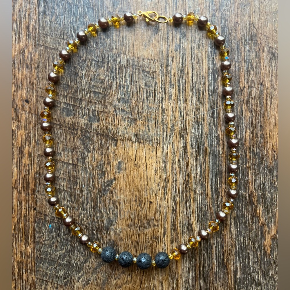 Lava bead essential oil necklace